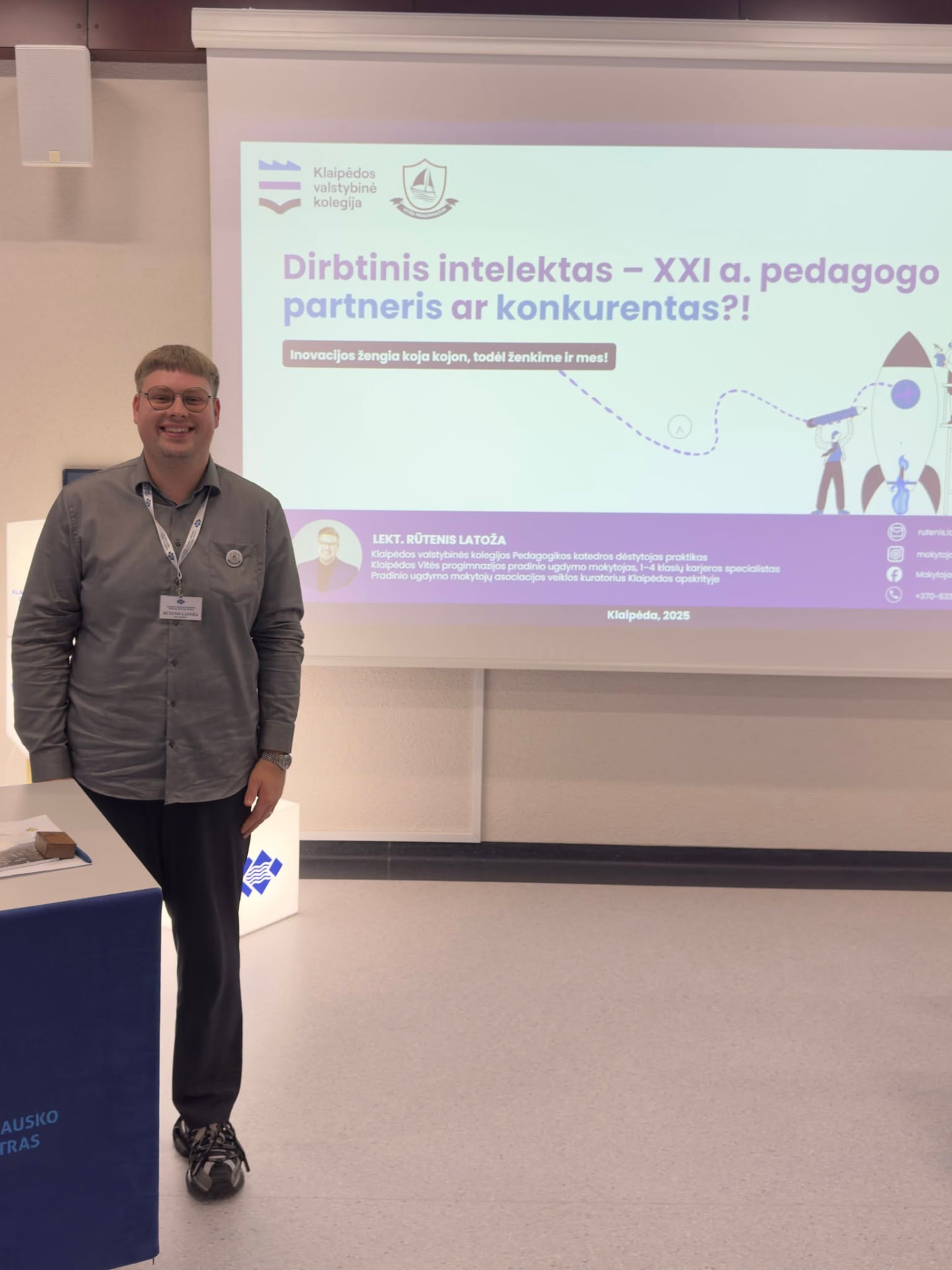 Pranešimas „Dirbtinis intelektas – XXI a. pedagogo partneris ar konkurentas?!“ Klaipėdos valstybinėje kolegijoje